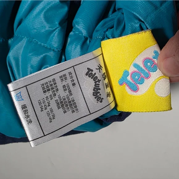 Teletubbies Kids' Teal Hooded Reversible Puffer Vest 4 - Picture 7 of 8